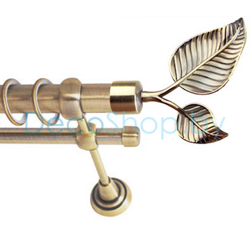 Карниз для штор Lm Décor «Лист» 25 мм / 16 мм (антик, двухрядный, труба гладкая)