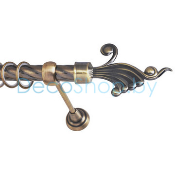 Карниз для штор Lm Décor «Кения» 25 мм (антик, однорядный, труба витая)