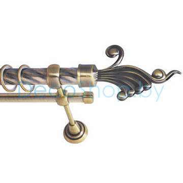 Карниз для штор Lm Décor «Кения» 25 мм / 16 мм (антик, двухрядный, труба витая)