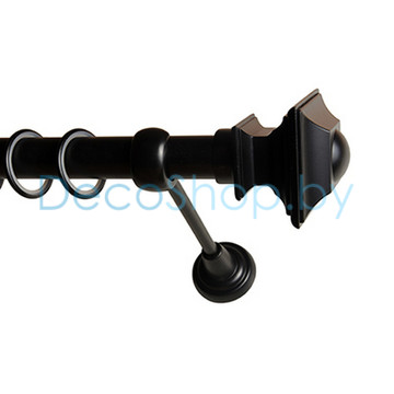 Карниз для штор Lm Décor «Верди» 25 мм (черный, однорядный, труба гладкая)