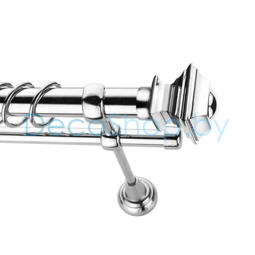 Карниз для штор Lm Décor «Верди» 25 мм / 16 мм (хром, двухрядный, труба гладкая)