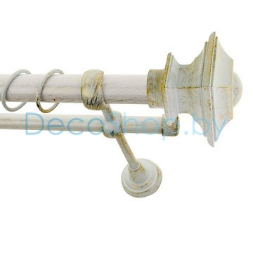 Карниз для штор Lm Décor «Верди» 25 мм / 16 мм (белое золото, двухрядный, труба гладкая)