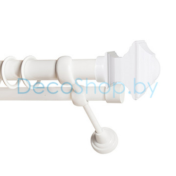 Карниз для штор Lm Décor «Верди» 25 мм / 19 мм (белый, двухрядный, труба гладкая)