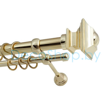 Карниз для штор Lm Décor «Верди» 25 мм / 16 мм (золото, двухрядный, труба гладкая)