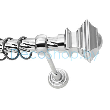 Карниз для штор Lm Décor «Верди» 25 мм (хром, однорядный, труба витая)