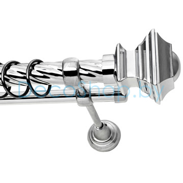 Карниз для штор Lm Décor «Верди» 25 мм / 16 мм (хром, двухрядный, труба витая)