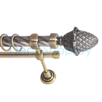 Карниз для штор Lm Décor «Шишка» 25 мм / 16 мм (антик, двухрядный, труба витая)