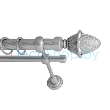 Карниз для штор Lm Décor «Шишка» 25 мм / 16 мм (сатин, двухрядный, труба витая)