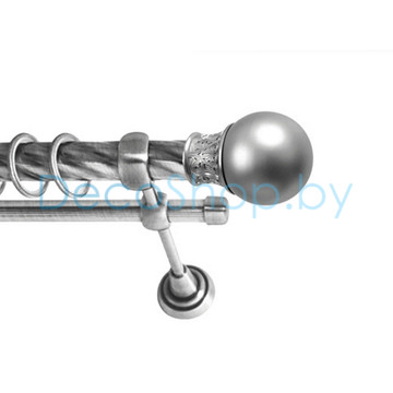 Карниз для штор Lm Décor «Тифани» 25 мм / 16 мм (сатин, двухрядный, труба витая)