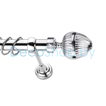 Карниз для штор Lm Décor «Одеон» 25 мм (хром, однорядный, труба гладкая)