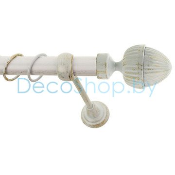 Карниз для штор Lm Décor «Одеон» 25 мм (белое золото, однорядный, труба гладкая)