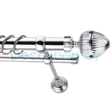 Карниз для штор Lm Décor «Одеон» 25 мм / 16 мм (хром, двухрядный, труба гладкая)