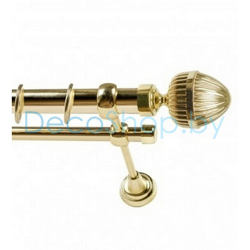 Карниз для штор Lm Décor «Одеон» 25 мм / 16 мм (золото, двухрядный, труба гладкая)