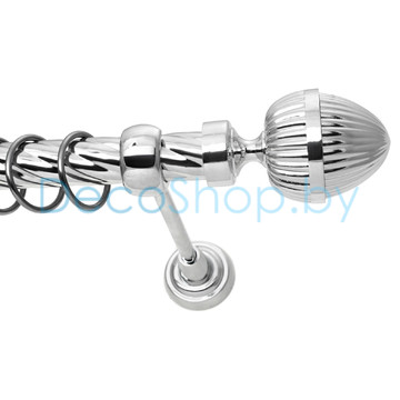 Карниз для штор Lm Décor «Одеон» 25 мм (хром, однорядный, труба витая)