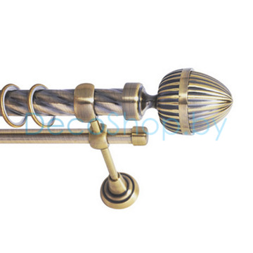 Карниз для штор Lm Décor «Одеон» 25 мм / 16 мм (антик, двухрядный, труба витая)