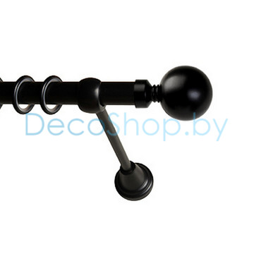 Карниз для штор Lm Décor «Шар большой» 25 мм (черный, однорядный, труба гладкая)