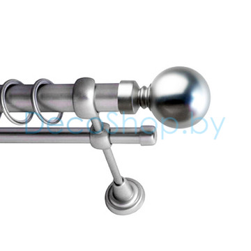 Карниз для штор Lm Décor «Шар большой» 25 мм / 16 мм (сатин, двухрядный, труба гладкая)