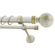 Карниз для штор Lm Décor «Шар большой» 25 мм / 16 мм (белое золото, двухрядный, труба гладкая)