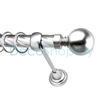 Карниз для штор Lm Décor «Шар большой» 25 мм (сатин, однорядный, труба витая)