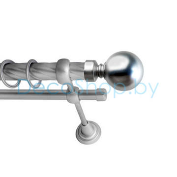 Карниз для штор Lm Décor «Шар большой» 25 мм / 16 мм (сатин, двухрядный, труба витая)