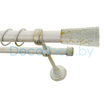 Карниз для штор Lm Décor «Византия» 25 мм / 16 мм (белое золото, двухрядный, труба гладкая)