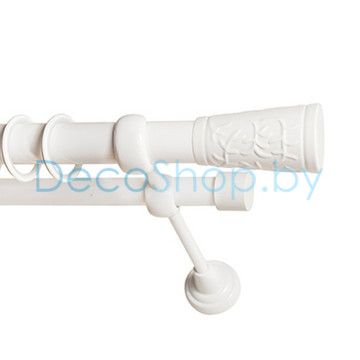Карниз для штор Lm Décor «Византия» 25 мм / 19 мм (белый, двухрядный, труба гладкая)