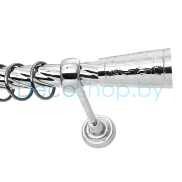 Карниз для штор Lm Décor «Византия» 25 мм (хром, однорядный, труба витая)