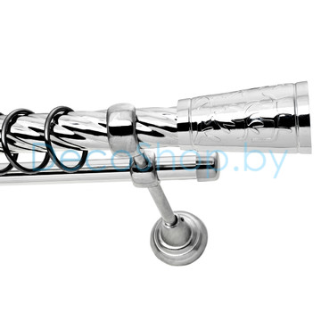 Карниз для штор Lm Décor «Византия» 25 мм / 16 мм (хром, двухрядный, труба витая)